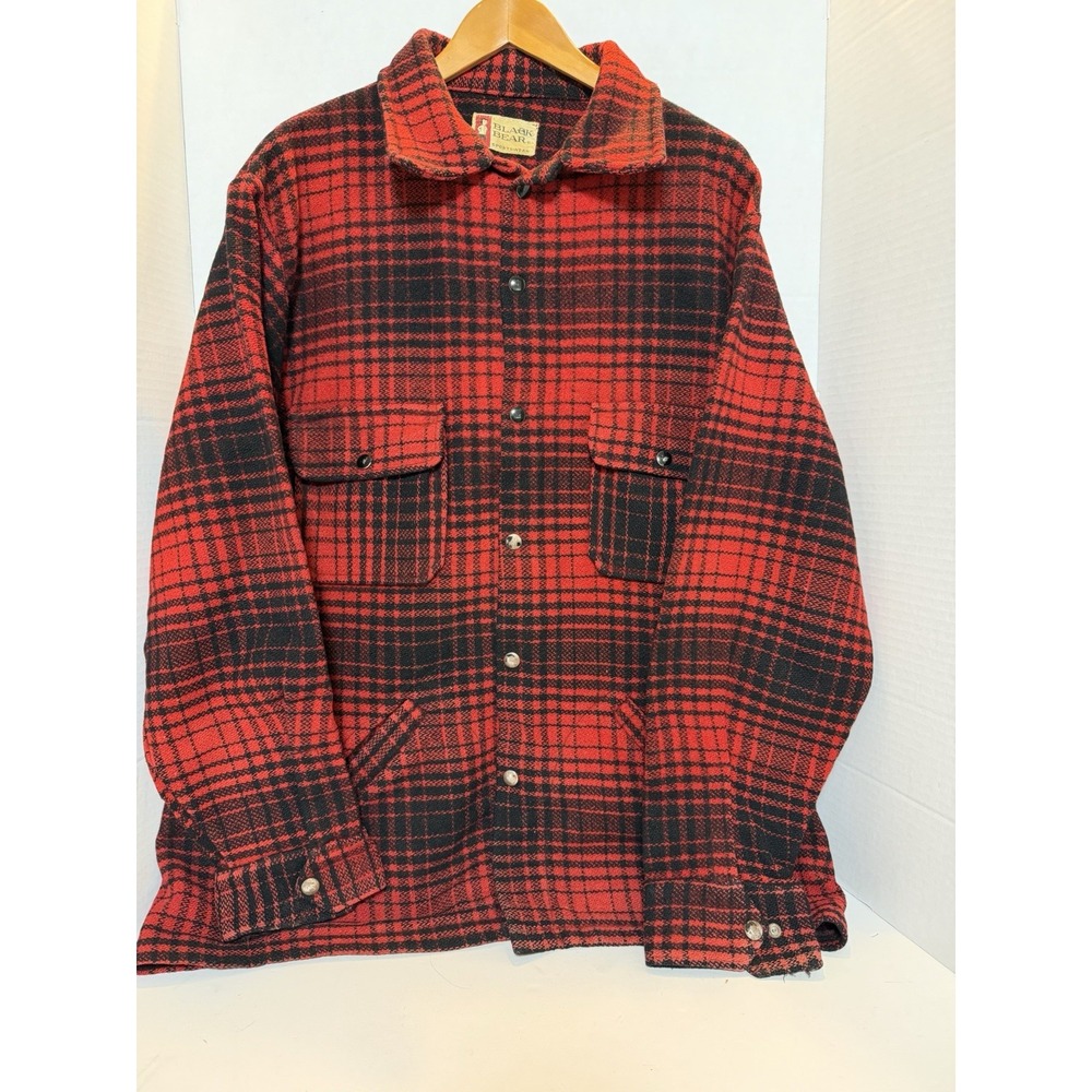 Vintage 1950s Black Bear Sportswear Outdoor Mackinaw Cruiser Shirt Jacket XL